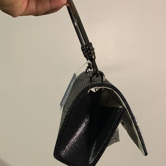 Bebe Black Clutch with Rhinestone Logo - Picture 7 of 9